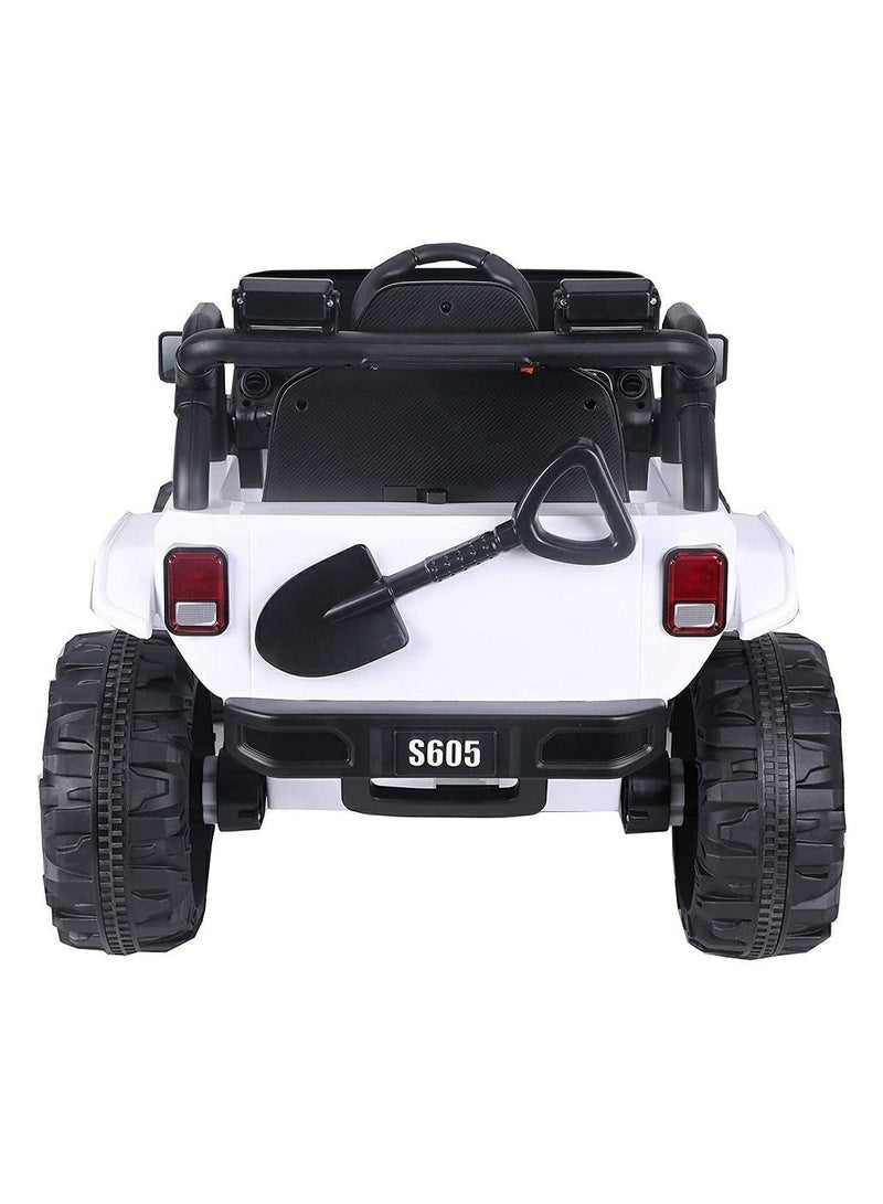 RBWTOYS - Power Electric 4wheel Motorcar for kids Ride S605 (WHITE) 120x64x47cm.