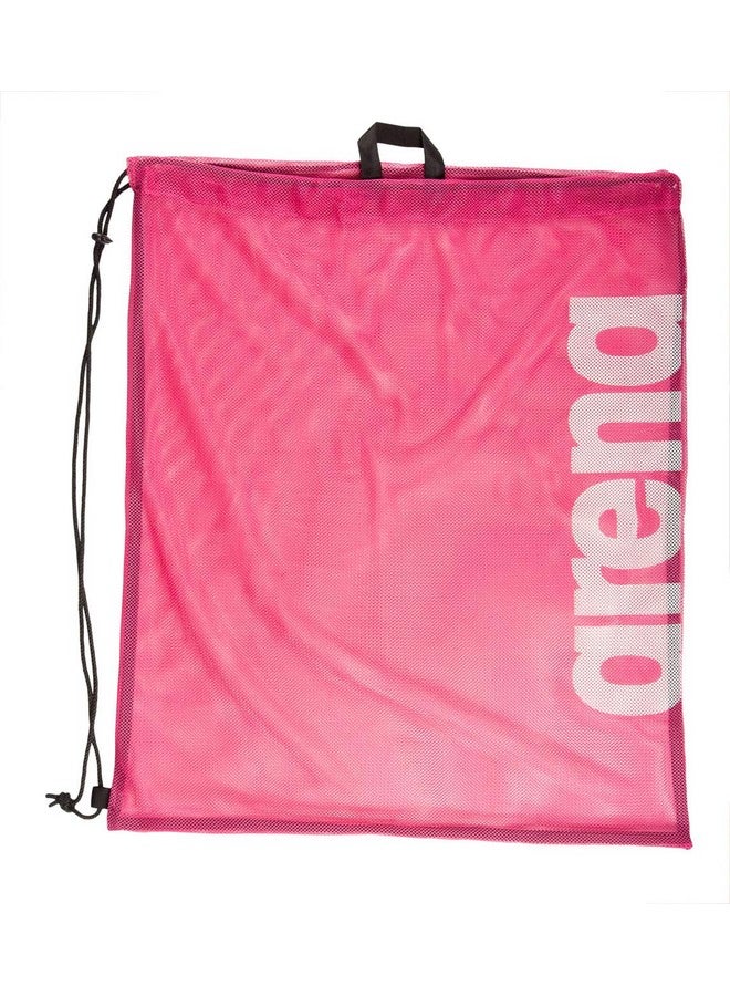 Swim Gear Drawstring Backpack Pool And Gym Bag Pink Mesh Bag