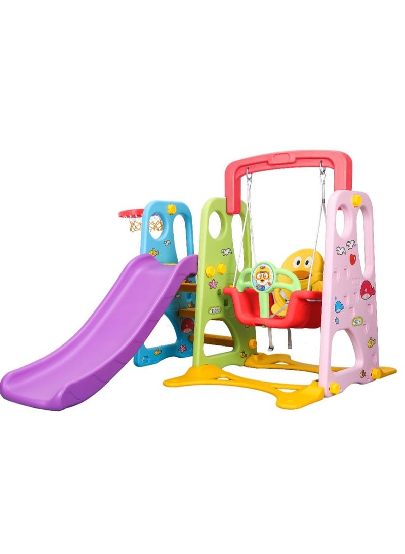 RBWTOYS  Baby Series 3 in 1 Kid's Swing, indoor Slide with Basketball Hoop. RW-16339.