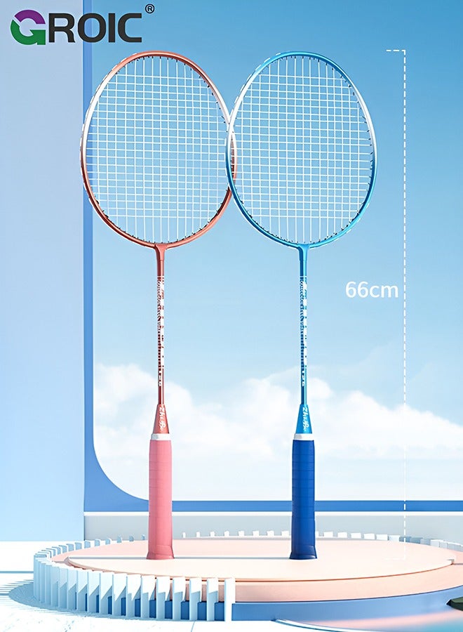 1 Pairs Badminton Rackets Set with 3 Pcs Badminton Balls and Carrying Bag Included, Upgrade Lightweight Adult Badminton Racket Set for Backyard Outdoor Game, Professional Training, Sport