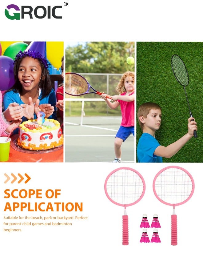 1 Pairs Badminton Rackets Set for Children with 10 Pcs Badminton Balls +1 Whistle +1 Plastic Ball + Carrying Bags, Upgrade Lightweight Kids Shuttlecocks Sports Nylon Alloy Badminton Rackets Set