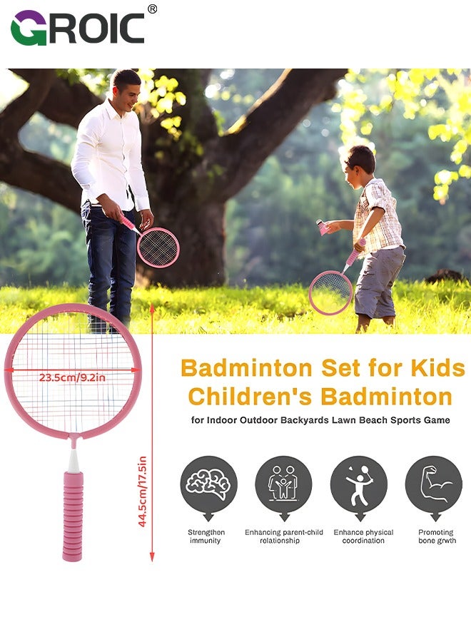 1 Pairs Badminton Rackets Set for Children with 10 Pcs Badminton Balls +1 Whistle +1 Plastic Ball + Carrying Bags, Upgrade Lightweight Kids Shuttlecocks Sports Nylon Alloy Badminton Rackets Set