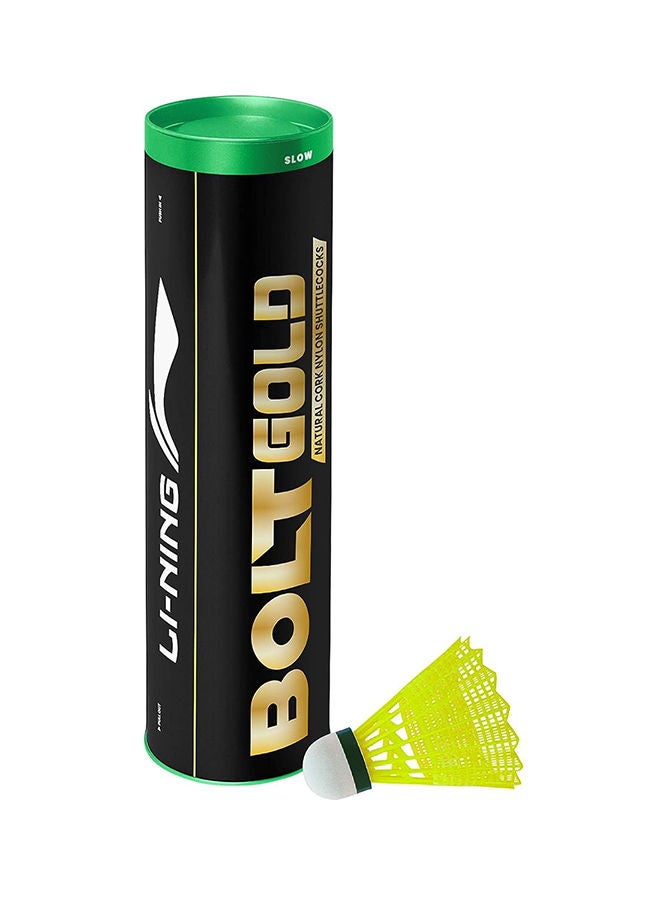 Bolt Gold Badminton Shuttlecock | Material : Nylon   | Slow Speed | High Quality | Natural Cork Base