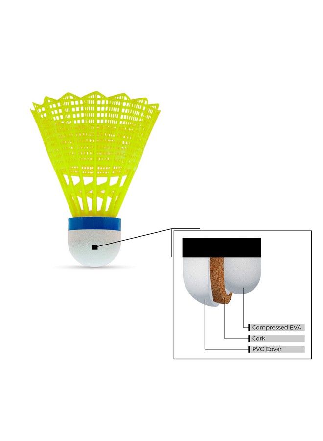 Swift X100 Nylon Shuttlecock (Yellowmedium Speed)