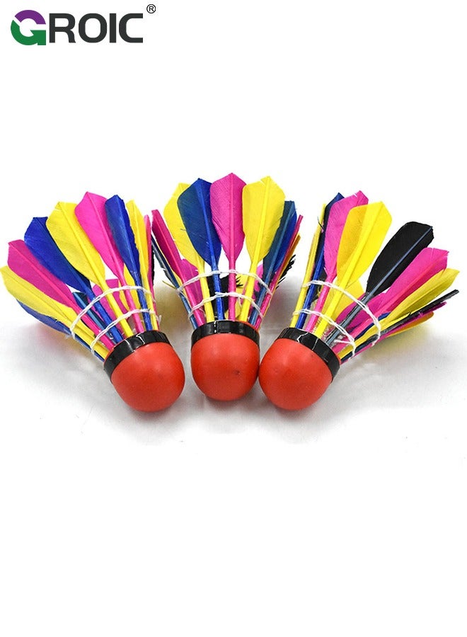 10 Pack Badminton Birdies Shuttlecocks, Badminton Duck Feather Stable Durable High Speed Training Badminton Balls for Indoor & Outdoor Practice Sports Training Activities