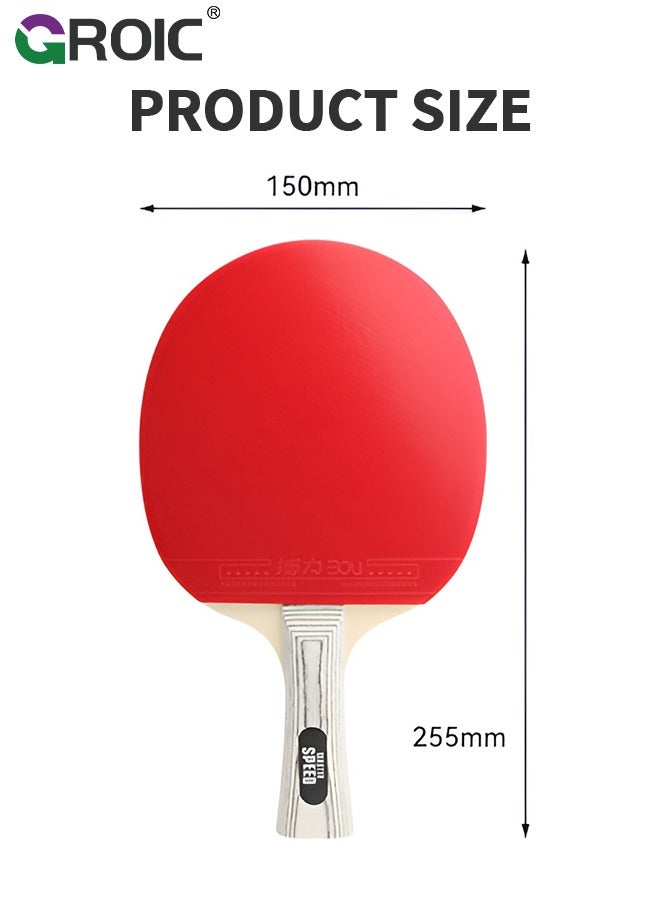 Ping Pong Paddles Set, High-Performance Sets with 1 Pair Premium Table Tennis Rackets, 3 PCs Ping Pong Balls and Storage Case Portable Ping Pong Set for Indoor& Outdoor Games