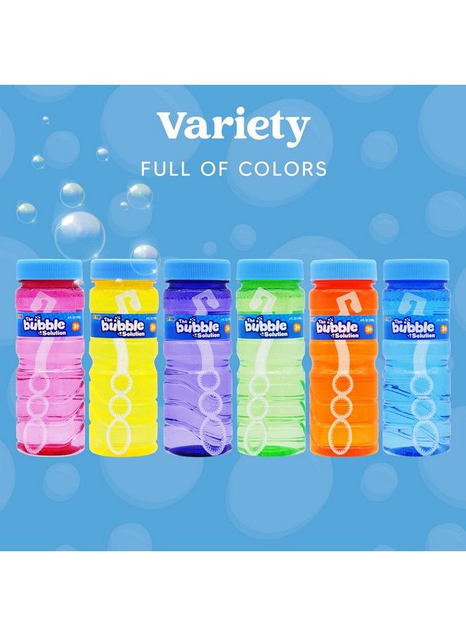 12 Pack Bubble Bottles (4Oz Bubbles Solution) Bubbles Party Favors For Kids Bubbles Wand Bulk Assorted Colors Large Bubble Kit Toddler Summer Outside Toys Summer Gift For Kids