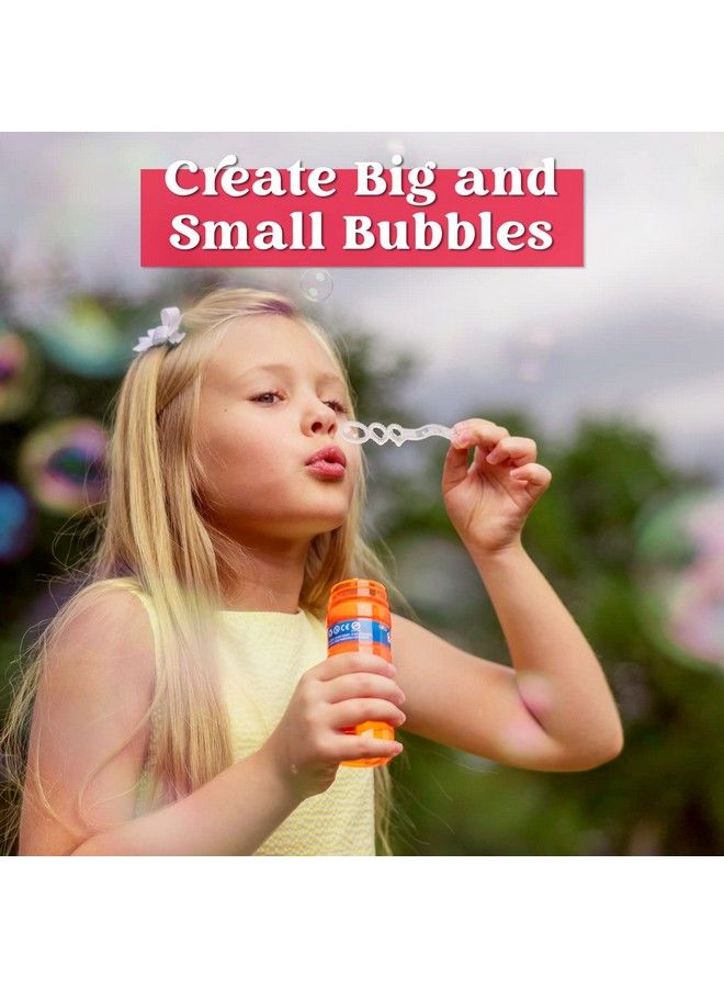 12 Pack Bubble Bottles (4Oz Bubbles Solution) Bubbles Party Favors For Kids Bubbles Wand Bulk Assorted Colors Large Bubble Kit Toddler Summer Outside Toys Summer Gift For Kids