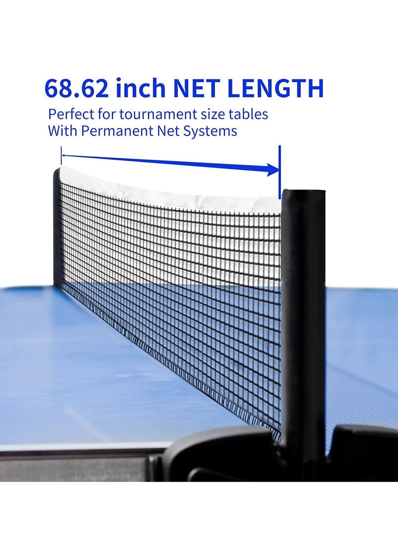 2pcs 70.8 Inches Table Tennis Replacement Net Heavy Duty String Tension Ping Pong Nets for Indoor Outdoor（Black)