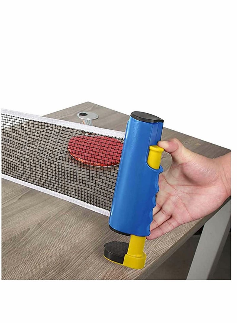 Retractable Table Tennis Net, Portable Telescopic Ping Pong Bracket for Any Adjustable Stand Post Indoor Outdoor Entertainment Accessories Office Desk Home Kitchen