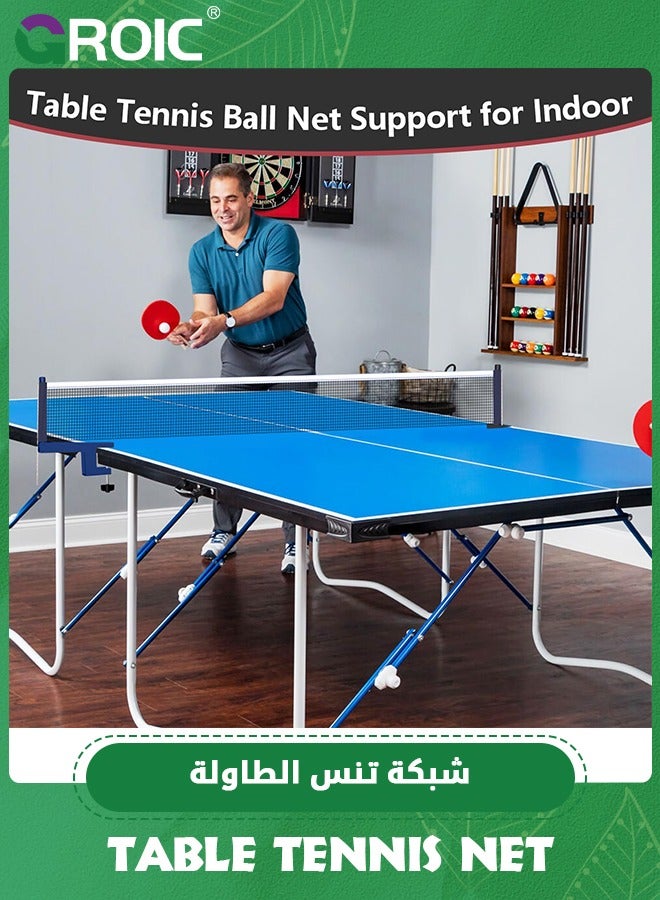 Collapsible Table Tennis Net Stes with 3Pcs 3-Star Ball, Professional Table Tennis Ping Pong Net Post Set Strength Screw Clamp with Net Clip Insert Can be clamped on Any Desktop Less Than 2