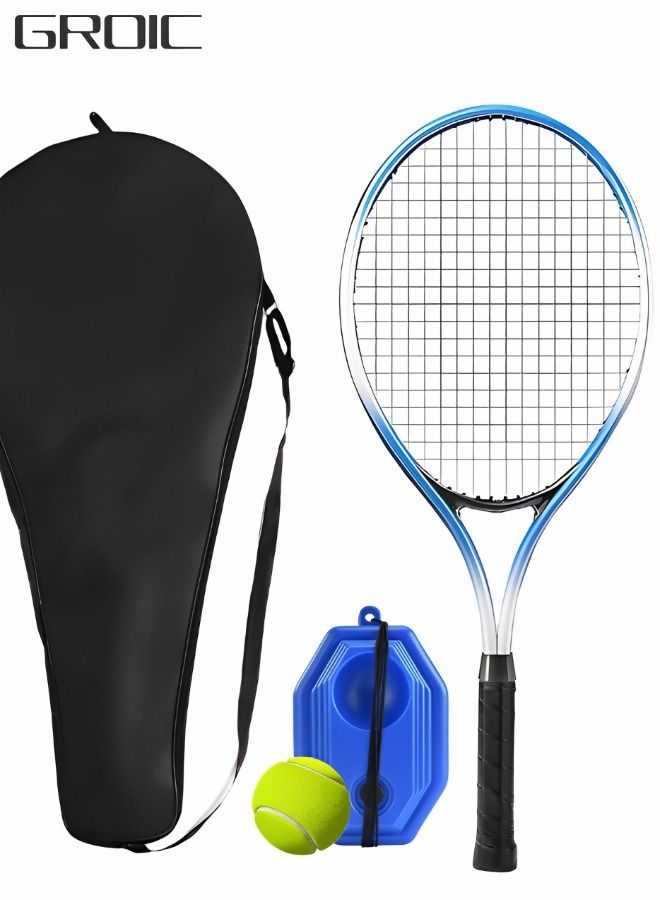 Adult Tennis Racket Set,Tennis Trainer with String Rebound Tennis,Beginner Tennis Training with Racket,Racket Bag, Tennis Trainer,Outdoor Sports Set