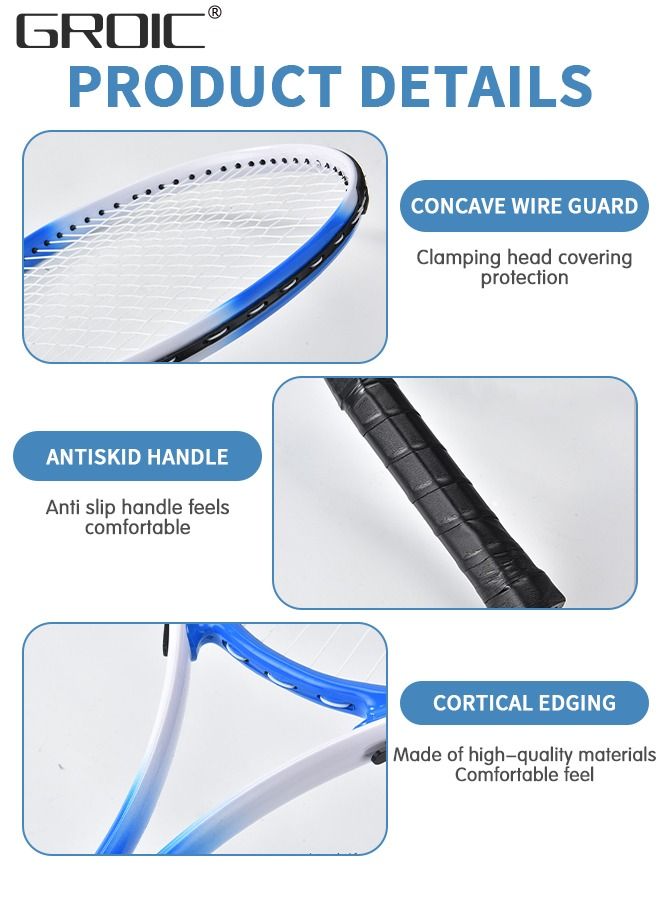 Tennis Rackets with Tennis Trainer Set, Recreational Adult Tennis Rackets Beginner Tennis Racket with 1 Tennis Trainer String Balls Elastic and a Portable Mesh Bag