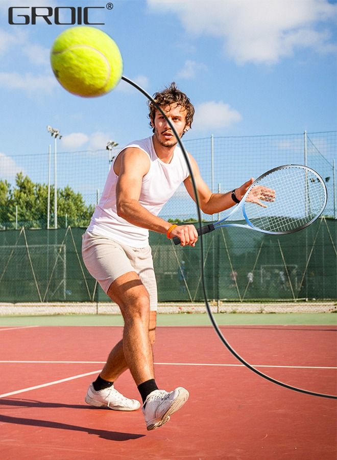 Tennis Rackets with Tennis Trainer Set, Recreational Adult Tennis Rackets Beginner Tennis Racket with 1 Tennis Trainer String Balls Elastic and a Portable Mesh Bag