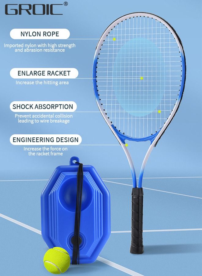 Tennis Rackets with Tennis Trainer Set, Recreational Adult Tennis Rackets Beginner Tennis Racket with 1 Tennis Trainer String Balls Elastic and a Portable Mesh Bag