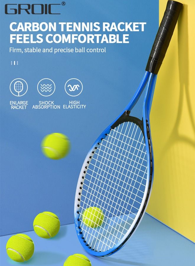 Tennis Rackets with Tennis Trainer Set, Recreational Adult Tennis Rackets Beginner Tennis Racket with 1 Tennis Trainer String Balls Elastic and a Portable Mesh Bag