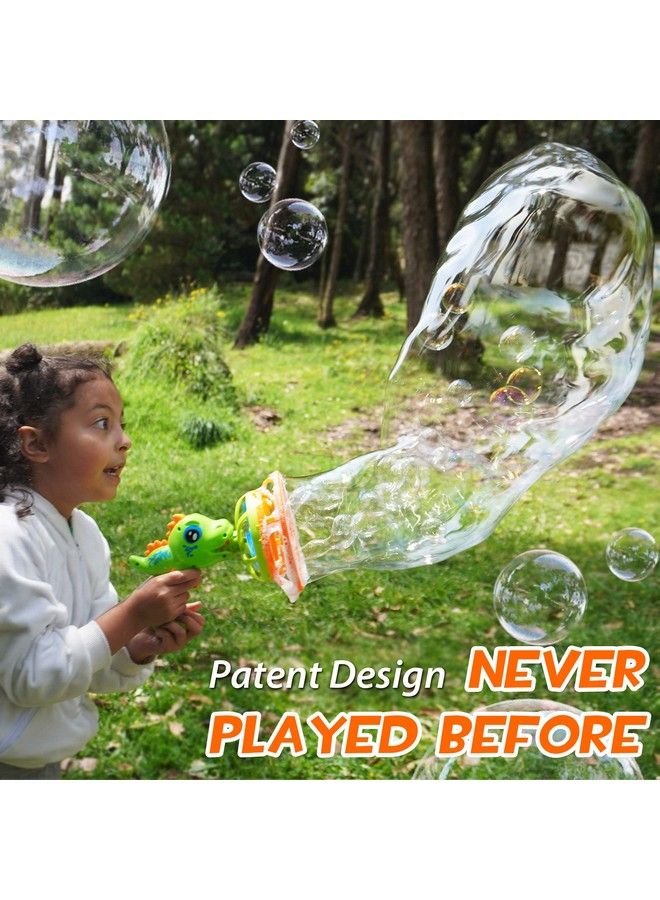 Kids Bubble Gun Machine For Toddlers 1 3 Big Bubble Wand Giant Bubble Blower Bubble Maker Fun Dinosaur Outside Outdoor Toys Birthday Gifts For Boys Age 4 8