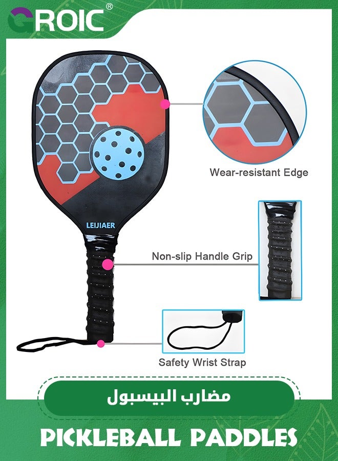 Pickleball Paddle,Pickleball Paddle/Paddles Set, Polypropylene Honeycomb Core, Anti-Slip Sweat-Absorbing Grip, 4 Pickleball, Portable Carry Bag, Pickle Ball for Beginners