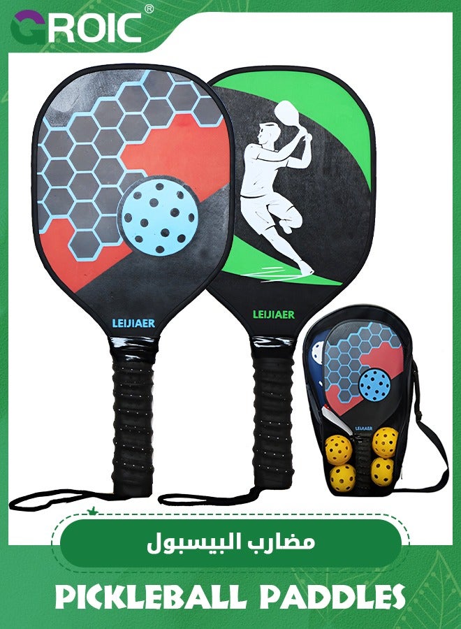 Pickleball Paddle,Pickleball Paddle/Paddles Set, Polypropylene Honeycomb Core, Anti-Slip Sweat-Absorbing Grip, 4 Pickleball, Portable Carry Bag, Pickle Ball for Beginners