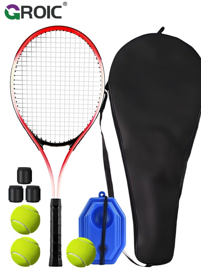 Adult Tennis Racket Set,Tennis Trainer with String Rebound Tennis,Beginner Tennis Training with Racket,Racket Bag, Tennis Trainer,Outdoor Sports Set