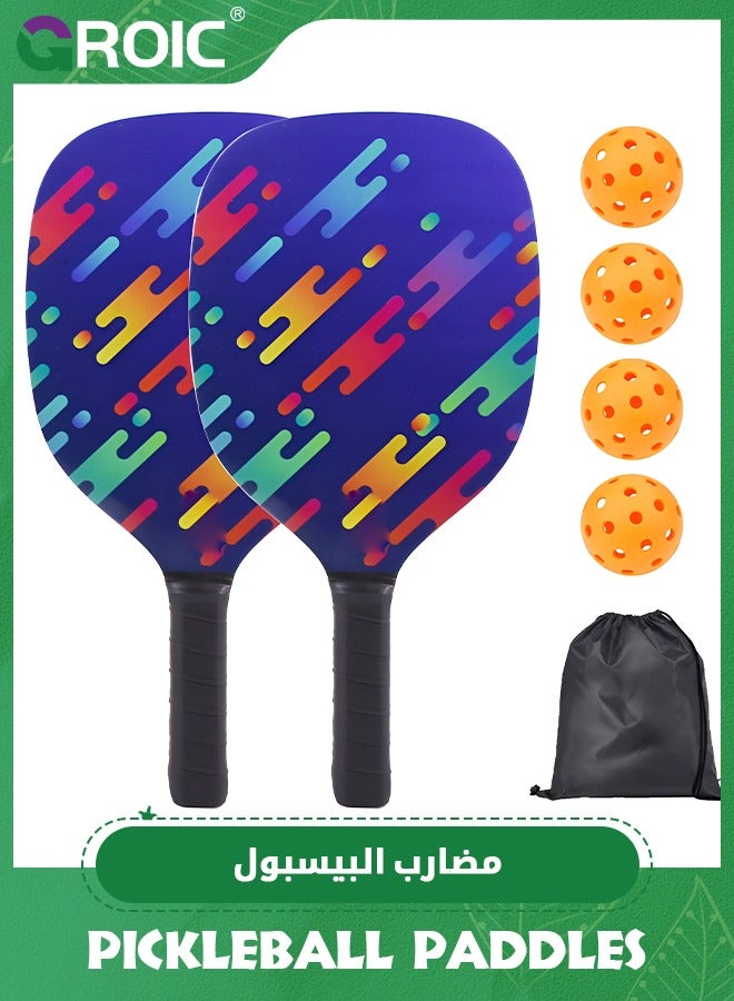 Pickleball Paddle,Pickleball Paddle/Paddles Set, Polypropylene Honeycomb Core, Anti-Slip Sweat-Absorbing Grip, 4 Pickleball, Portable Carry Bag, Pickle Ball for Beginners