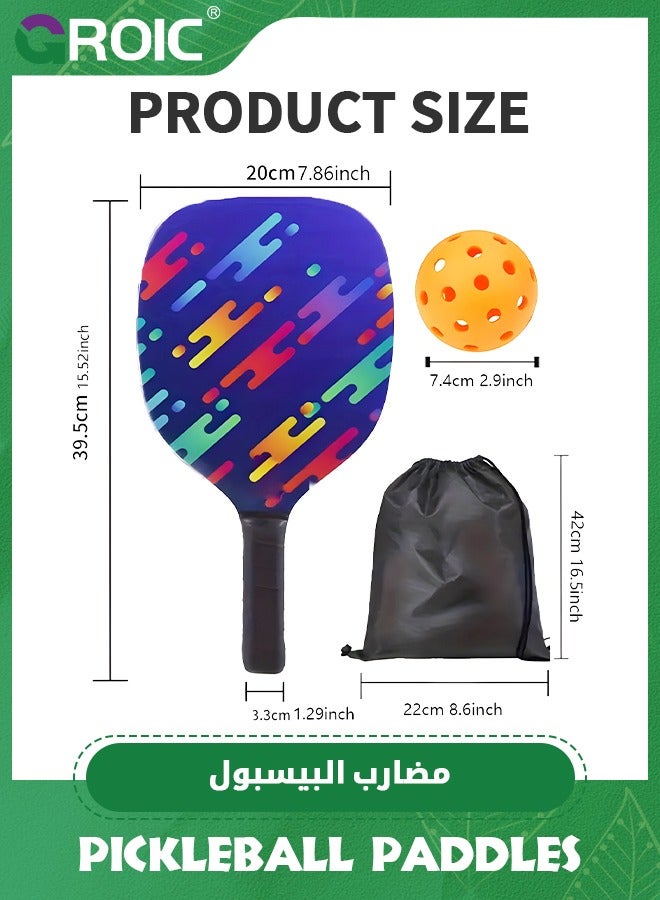 Pickleball Paddle,Pickleball Paddle/Paddles Set, Polypropylene Honeycomb Core, Anti-Slip Sweat-Absorbing Grip, 4 Pickleball, Portable Carry Bag, Pickle Ball for Beginners