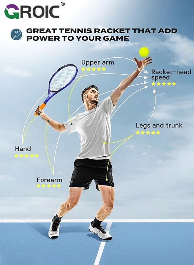 Adult Tennis Racket Set,Tennis Trainer with String Rebound Tennis,Beginner Tennis Training with Racket,Racket Bag, Tennis Trainer,Outdoor Sports Set