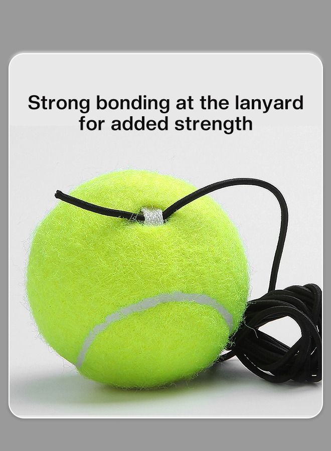 5-PCs Tennis Trainer Rebound Ball Set, Tennis Practice Trainer Gear Tennis Training Equipment Kit with 1 Trainer Base 4 Elastic Ropes & 4 Balls for Beginners, Kids, Adults