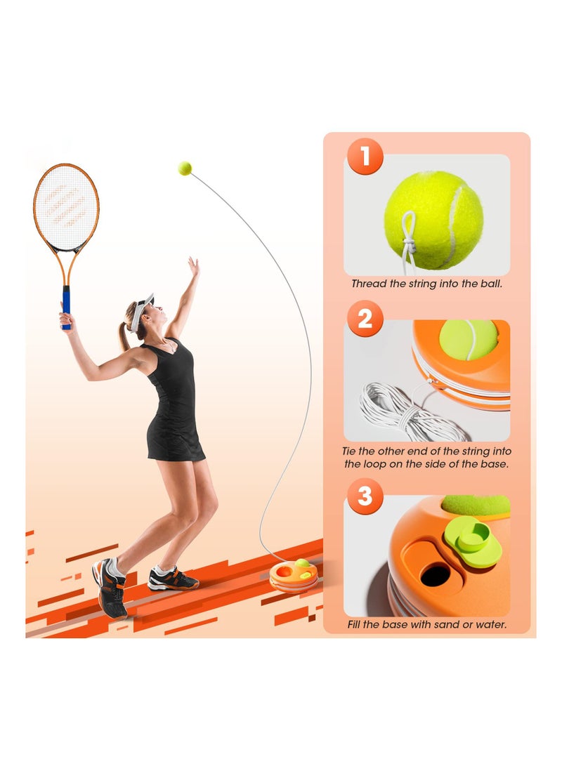 Tennis Trainer Rebound Ball Set, Professional Racket, Portable Practice Rebounder, Equipment with 2 Racket & Bag, Suitable for Level Players