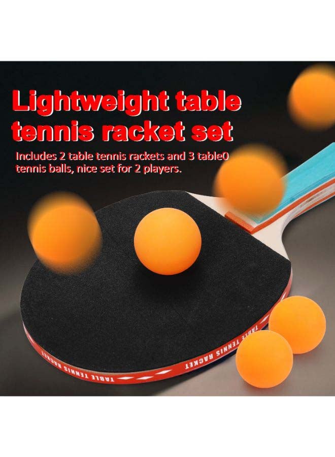 4-Piece Table Tennis Racket And Balls Set 25.0x20.0x3.0cm