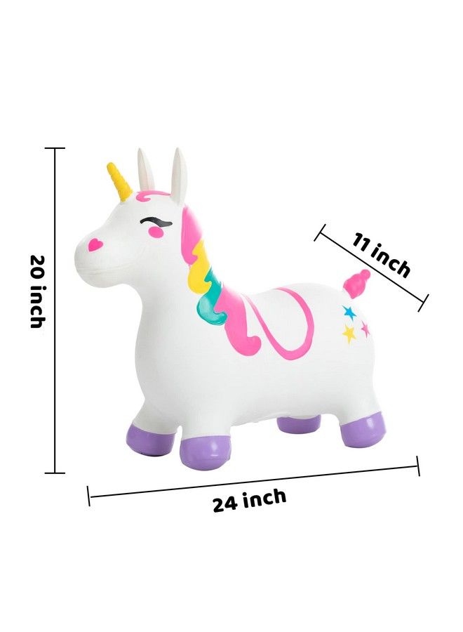 Bouncy Unicorn Horse Kids Ride On Bouncer Toddler Girl Bouncing Animal Hopper Inflatable Hopping Toy For Birthday Gift 18 Months 2 3 4 5 Year Old Kids Toddlers Boys Girls