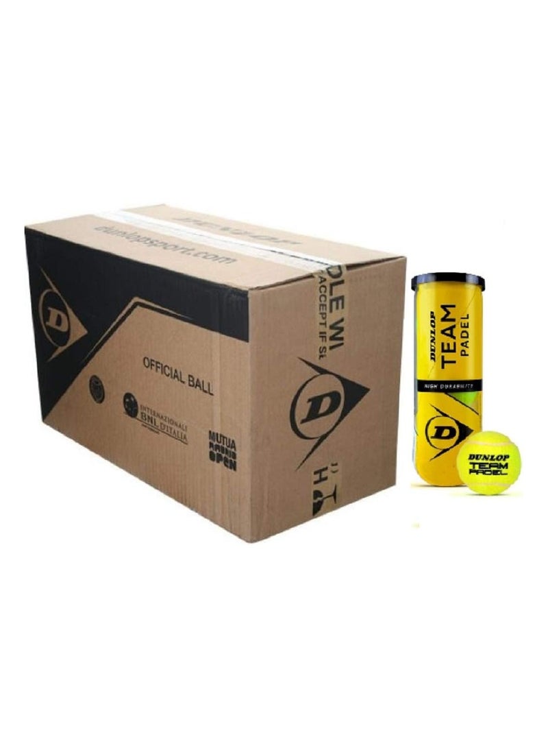 Dunlop Padel Balls Team Padel Box of 24 Bottles