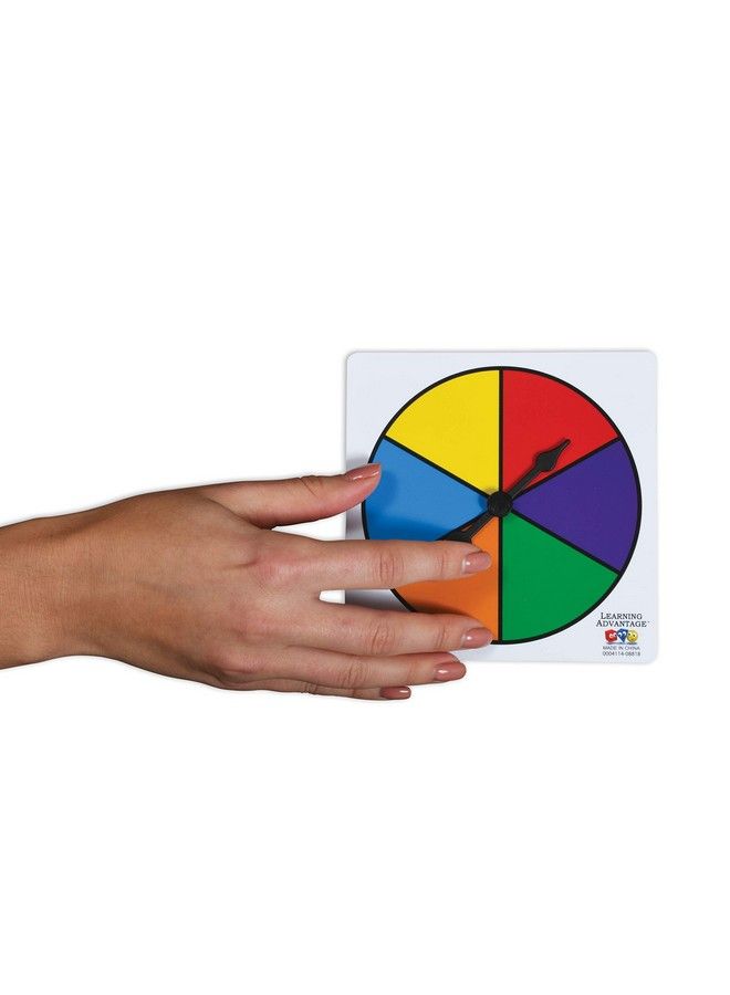 Six Color Spinners Set Of 5 Game Spinner Write On/Wipe Off Surface For Multiple Uses