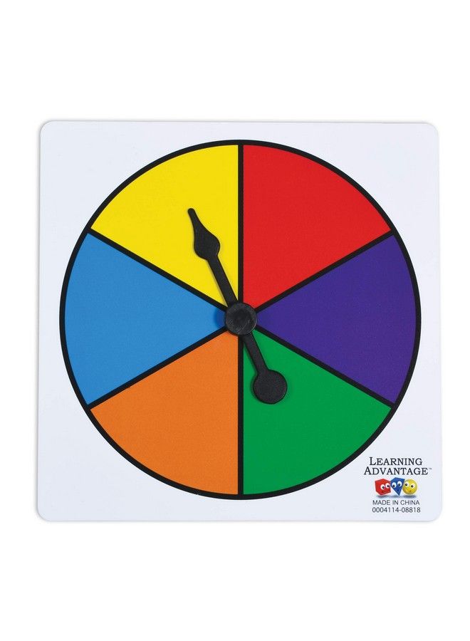 Six Color Spinners Set Of 5 Game Spinner Write On/Wipe Off Surface For Multiple Uses