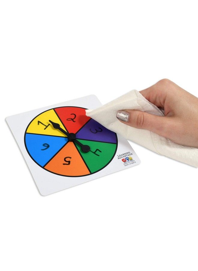 Six Color Spinners Set Of 5 Game Spinner Write On/Wipe Off Surface For Multiple Uses