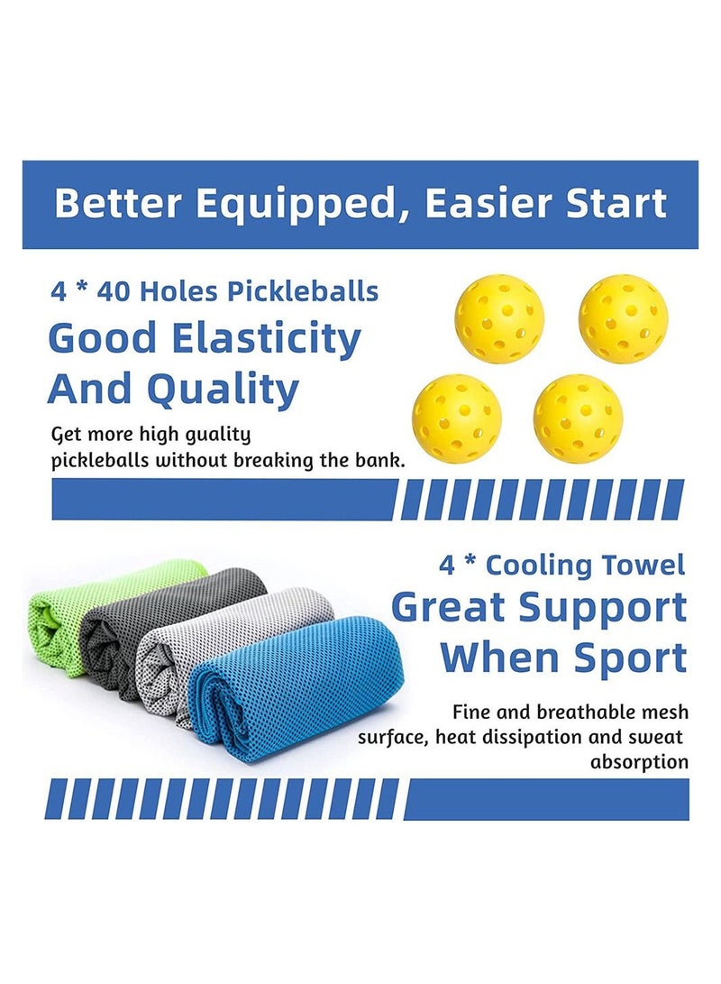 Pickleball Paddles Pickleball Set of 4 Premium Wood Pickleball Paddles Pickleball Rackets