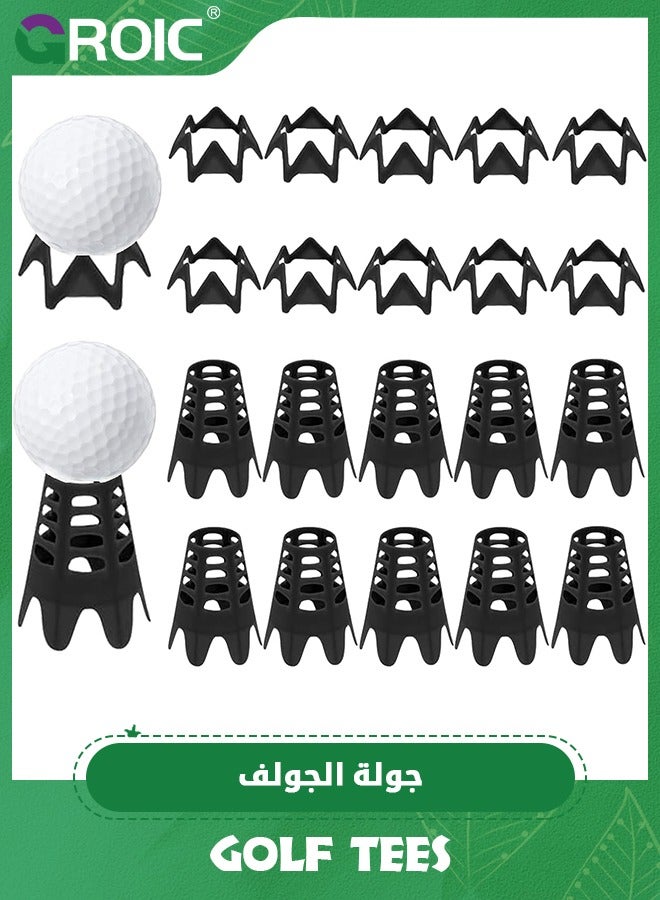 20Pcs Plastic Golf Tees, Golf Simulator Tees for Home, Outdoor Indoor Golf Tees Simulator Practice Training, Golf Mat Tees for Turf and Driving Range, Pack of 10 Tall & 10 Small