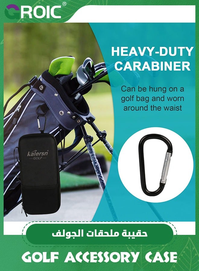 Golf Accessory Case, Golf Bag Organizer, Airtight, Water-Resistant, Protective Hard Case for Phone, Tees, Ball Markers, Repair Tools and Golf Essentials, Removable Golf Glove Hanger/Dryer