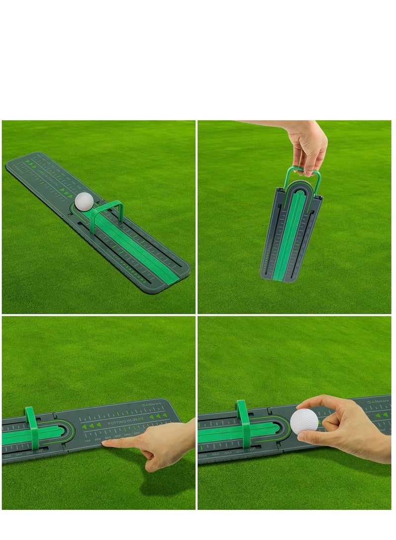 Golf Precision Distance Putting Drill - Putting Gate Practice Tool, Golf Training Putters, Putting Mirror, Putting Mat, Trainer Aid for Putting Green, Alignment Rail Precision Distance Control