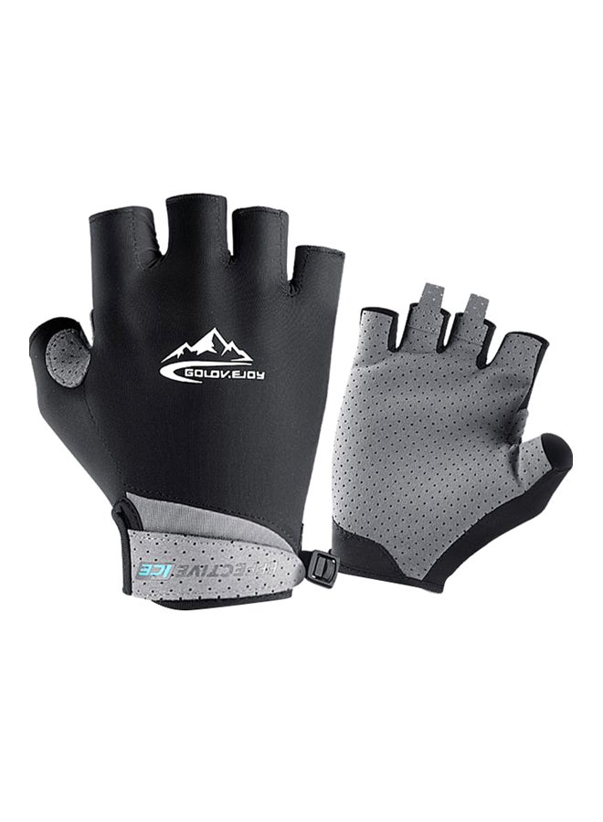 Pair Of Protective Half Finger Golf Glove L