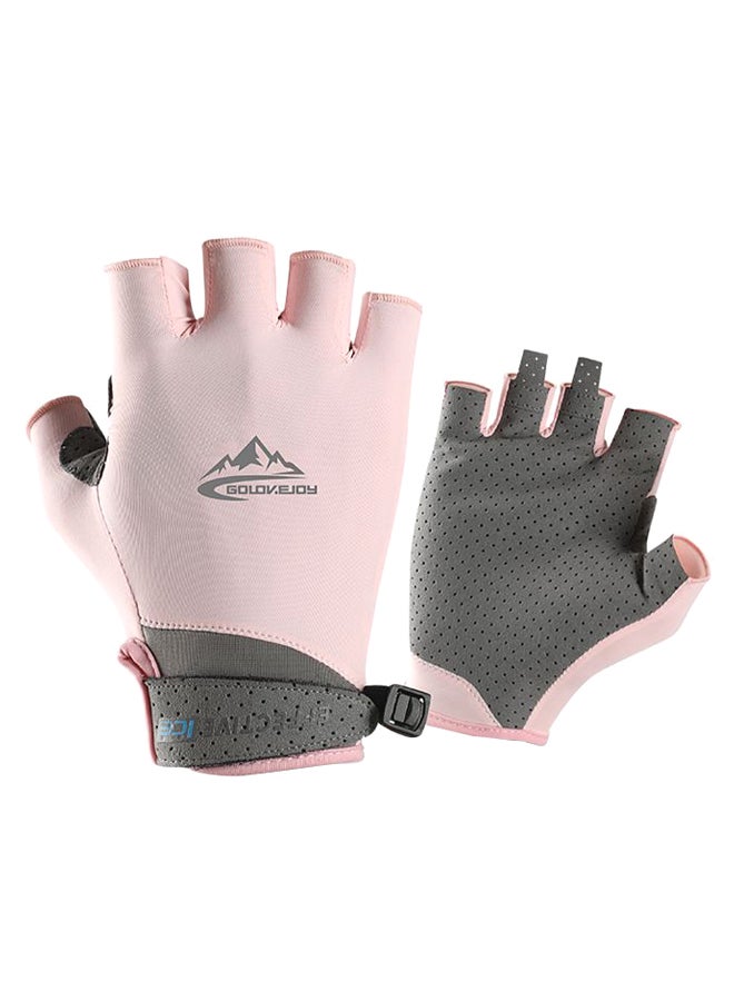 Pair Of Protective Half Finger Golf Glove M