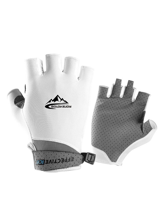 Pair Of Protective Half Finger Golf Glove M