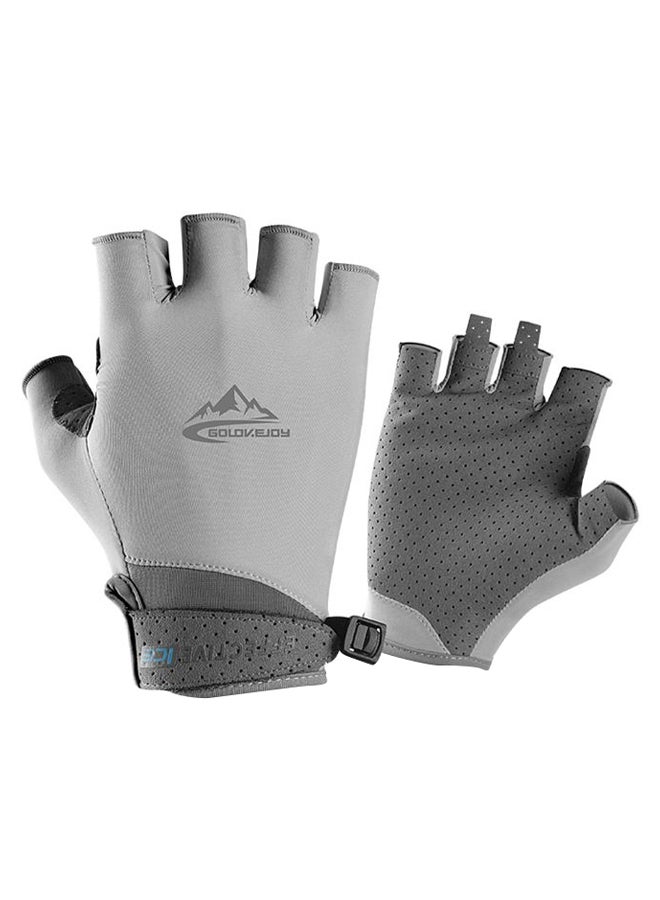 Pair Of Protective Half Finger Golf Glove L