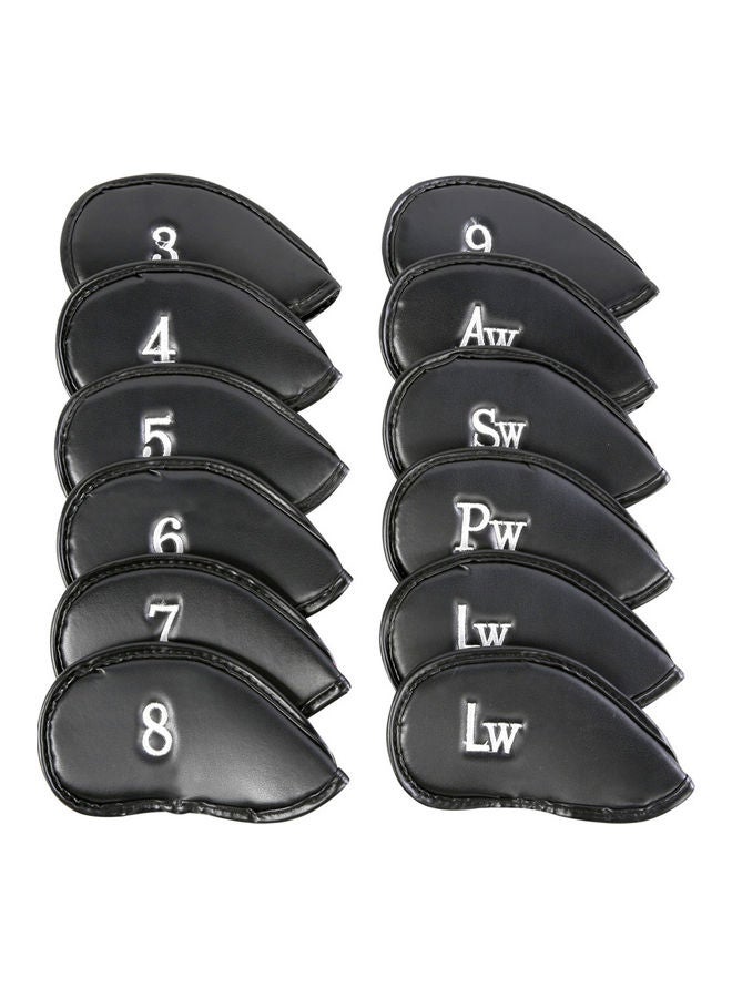 12 Piece Leather Golf Club Iron Head Covers 16x16x16cm