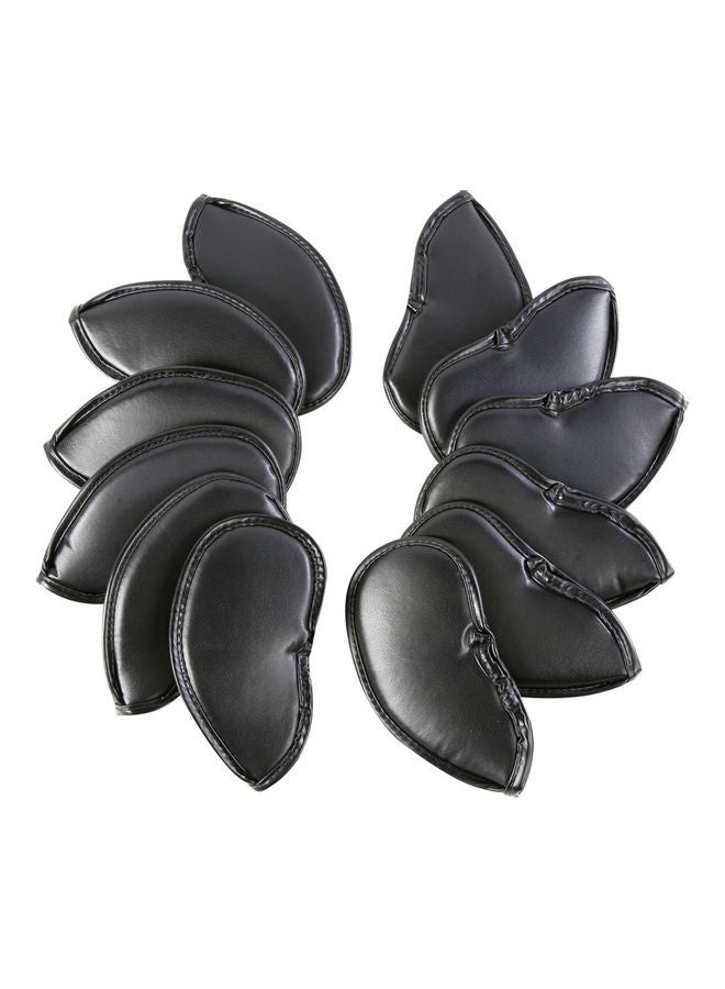 12 Piece Leather Golf Club Iron Head Covers 16x16x16cm