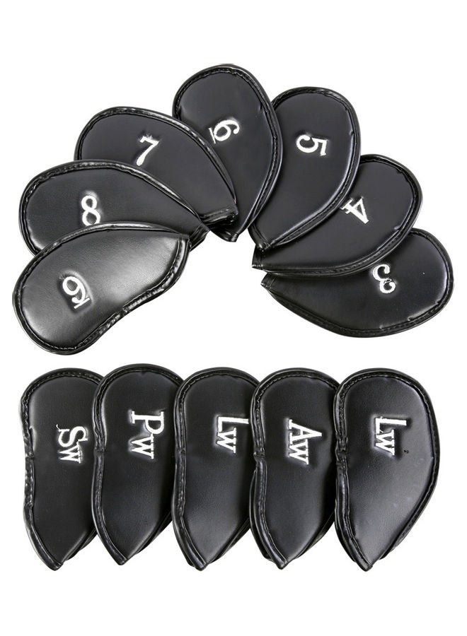 12 Piece Leather Golf Club Iron Head Covers 16x16x16cm