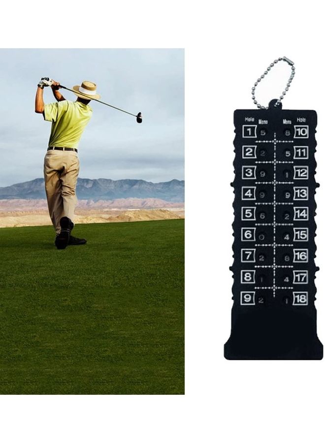 Golf Score Card Counter with 18 Holes Bar 16x6cm