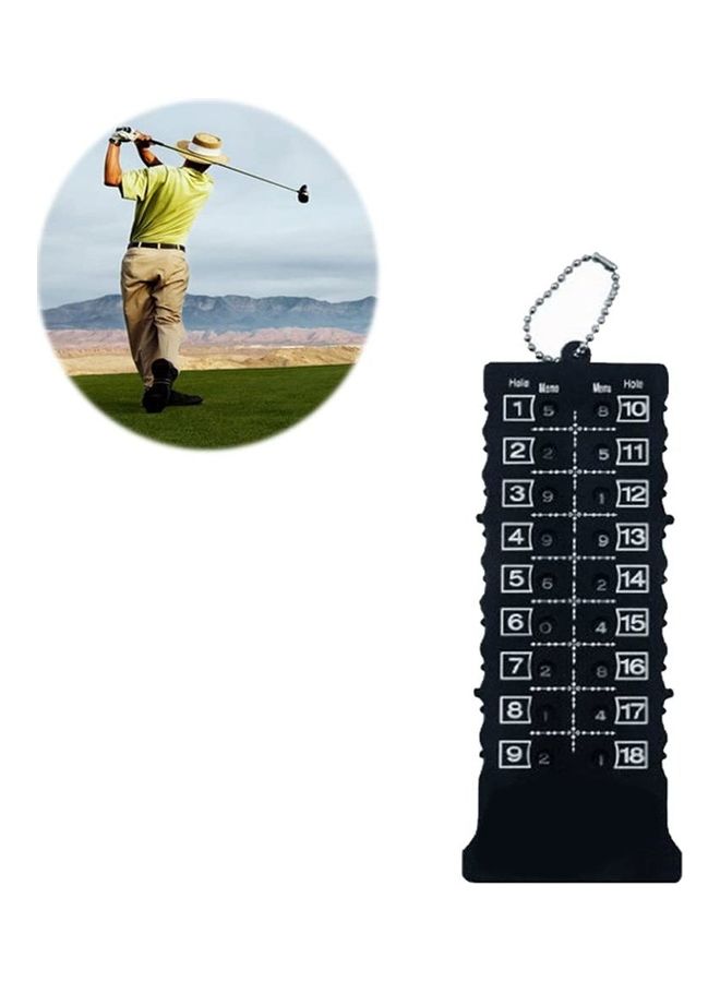 Golf Score Card Counter with 18 Holes Bar 16x6cm