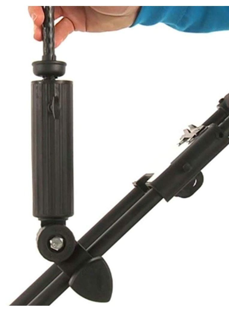 Golf Cart Umbrella Holder, Adjustable Angle, Double Lock Clip Mounting for Bike Fishing Beach Chair Wheelchair, Attachment Stroller Wheelchair (Black)