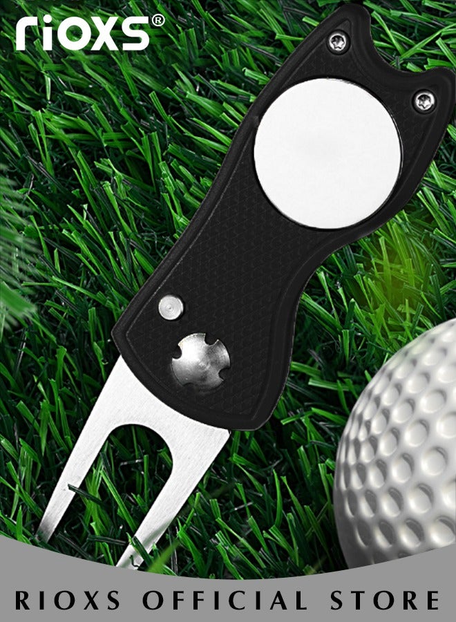 Golf Cleaning Kit-4 Pcs Golf Microfiber Towel+Golf Grooves Head+Multi-Purpose Cleaning Brush+Foldable Golf Divot Tool Foldable Golf Divot Tool Accessories,Golf Gifts For Men